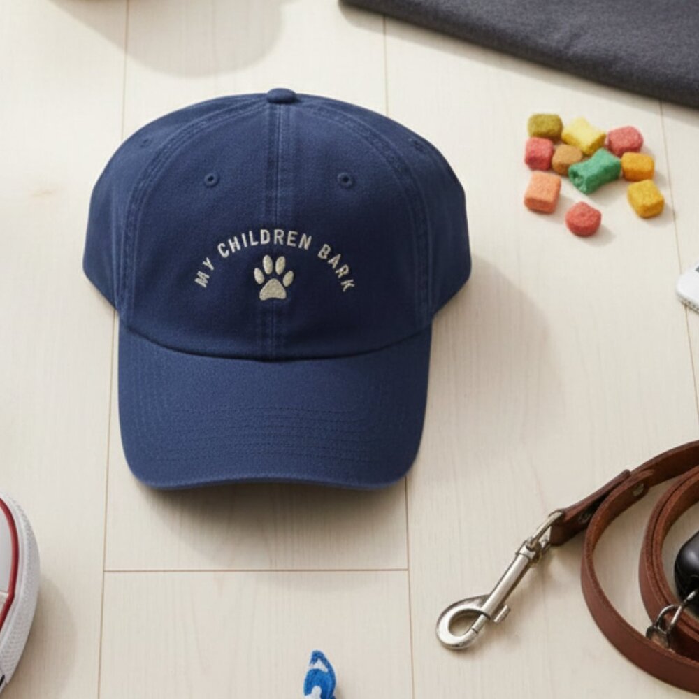 NWT Wembley "My Children Bark" Navy Blue Baseball Cap - Adjustable - NEW